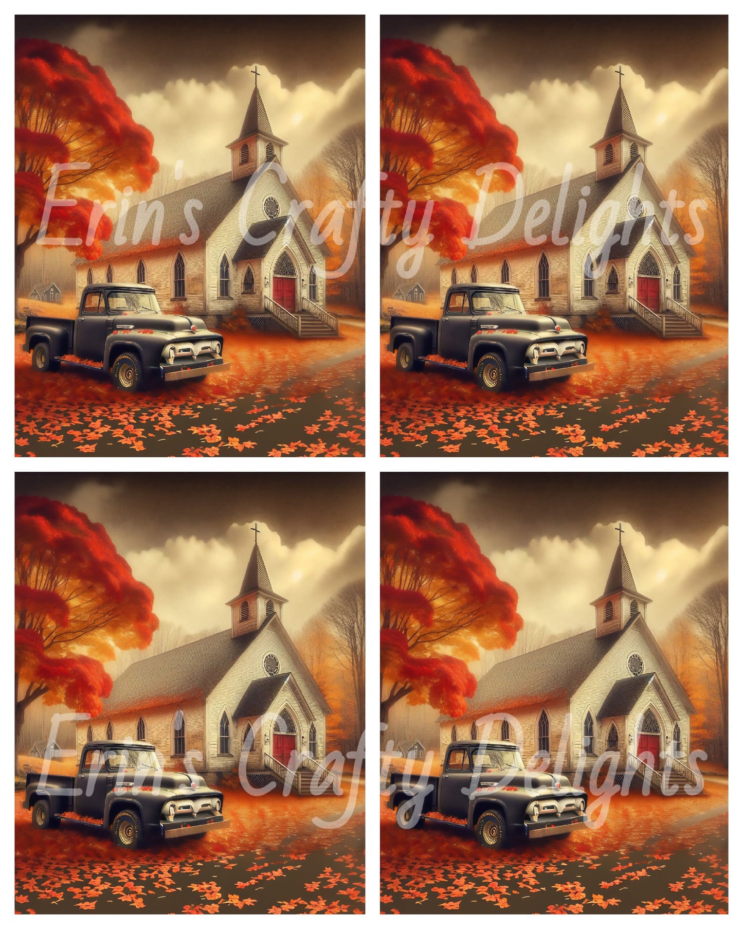 1 Autumn Black Truck and Church