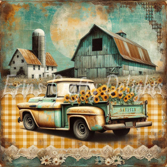 Yellow Gingham Truck